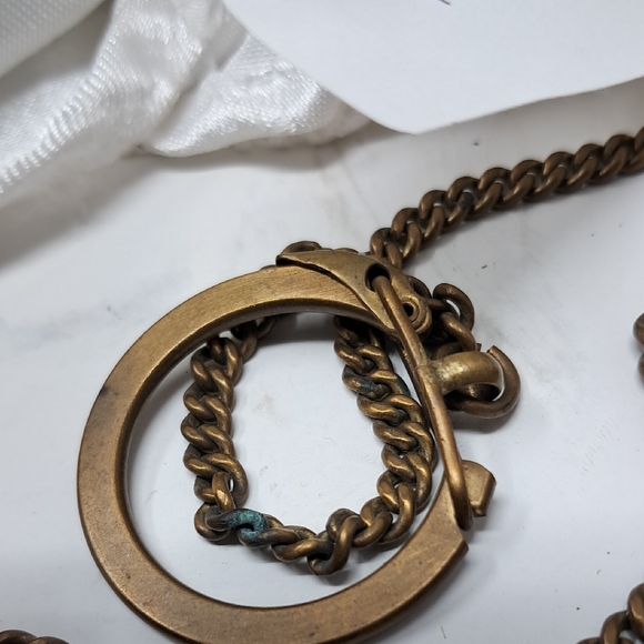 Vintage Gold Tone P9cket Watch Chain With Fob 18 Inches - Picture 7 of 7